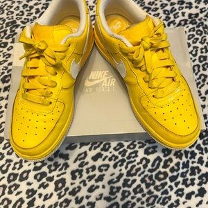 Nike Air Force 1 Bright Yellow and White Sneakers